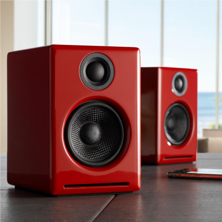 Audioengine A2+ Wireless Computer Speakers (Satin Red) - JB Hi-Fi NZ