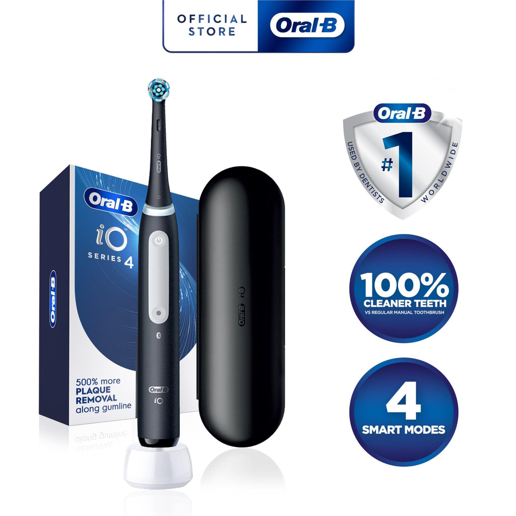 Oral-B iO Series 4 Electric Toothbrush (Black Onyx) - JB Hi-Fi NZ