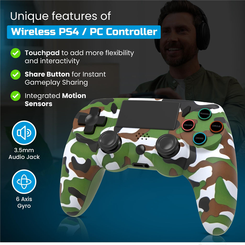 Playmax Wireless Controller V2 for PlayStation (Camo) JB Hi-Fi NZ