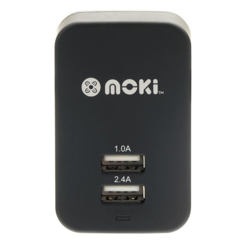Moki Dual USB Wall Charger (Black)