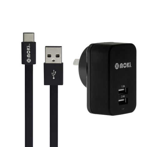 Moki Type-C SynCharge Cable + Wall Charger