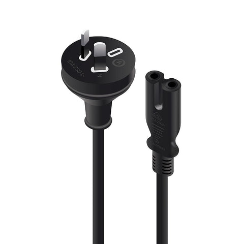 ALOGIC 2-Pin Mains Plug to IEC C7 M-F Power Cable (2M)