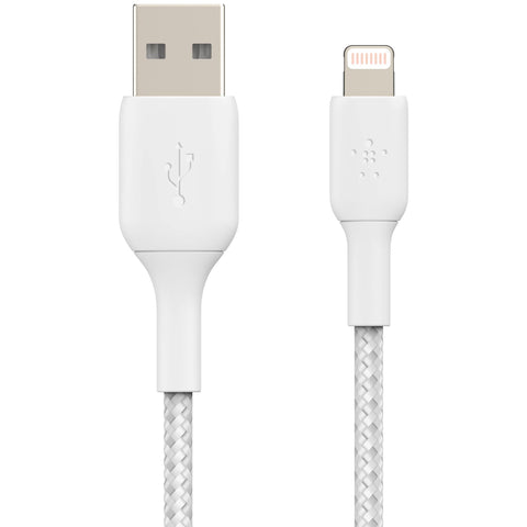 Belkin BoostUp Charge Lightning to USB-A 1m Braided Cable (White)