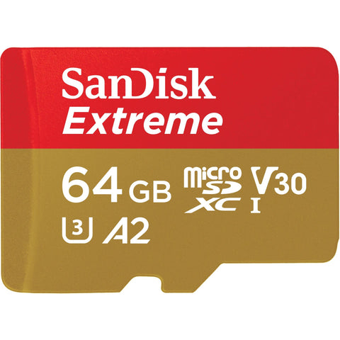 SanDisk Extreme MicroSDXC UHS-I Card with Adapter (64GB)