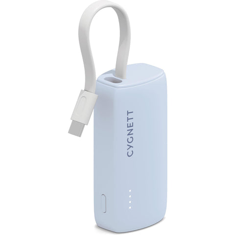 Cygnett Charge Connect Power Bank with Integrated USB-C Cable [5K] (Blue)