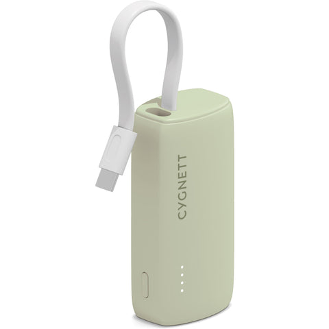 Cygnett Charge Connect Power Bank with Integrated USB-C Cable [5K] (Green)
