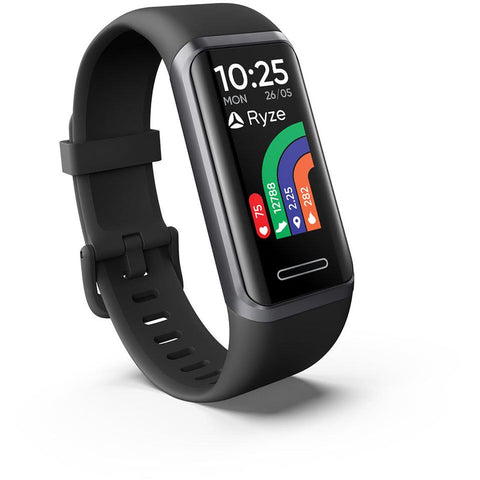 Ryze ELEVATE Fitness & Wellbeing Smart Watch with Alexa (Dark Grey/Black)