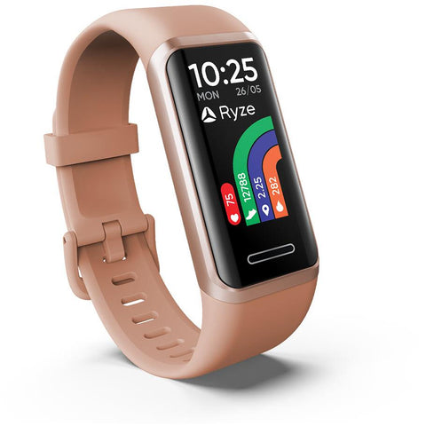Ryze ELEVATE Fitness & Wellbeing Smart Watch with Alexa (Rose Gold/Pink)