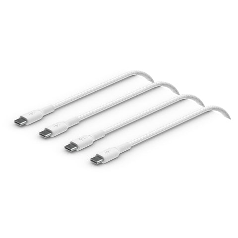 Belkin BoostCharge 60W Braided USB-C Cable (1m) [White] - 2 Pack