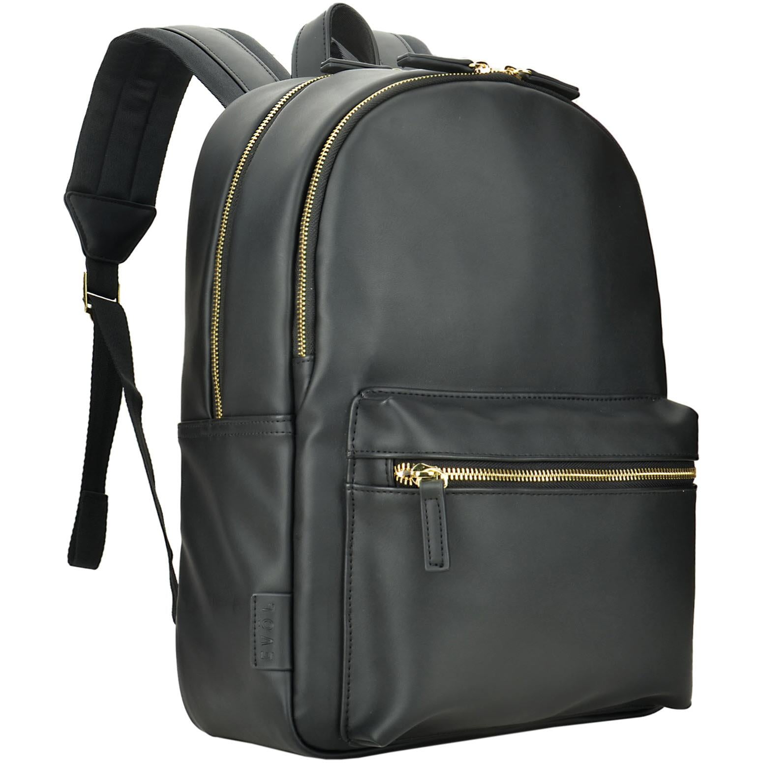 backpack with laptop pocket nz Generation Earth Berlin Recycled 13.3"-14.1" Laptop PU Backpack (Black)
