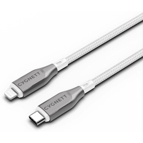 Cygnett Armoured Lightning to USB-C Cable [2m] (White)