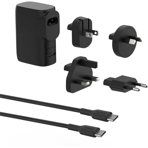 Belkin BoostCharge Hybrid Wall Charger 25W + Power Bank 5K with Travel Adapter Kit