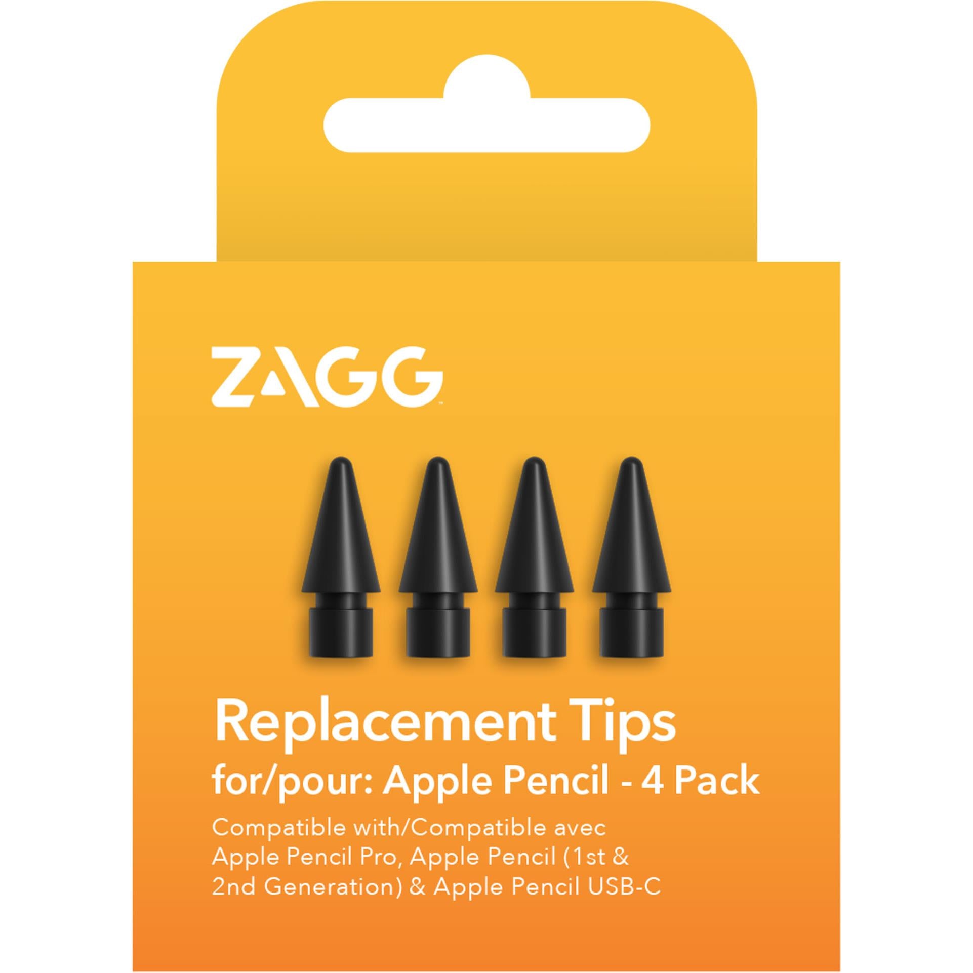 Zagg Apple Pencil Replacement Tips [4 Pack] (Black) - JB Hi-Fi NZ