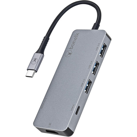 Bonelk Long-Life USB-C to 6-in-1 Multiport Hub (Space Grey)