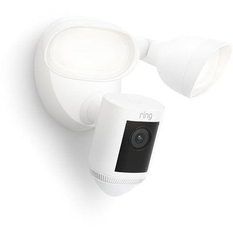 Ring Floodlight Security Camera Pro 2K Wired (White)