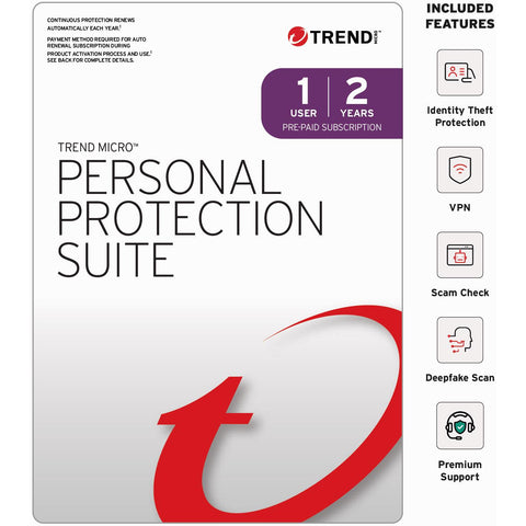 Trend Micro Personal Protection Suite (1 User, 2 Year) [Digital Download]
