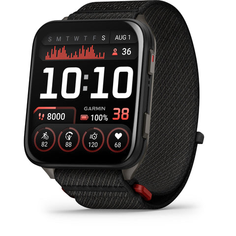 Garmin Venu X1 GPS Smartwatch (Black with Slate Titanium Caseback and Black ComfortFit Nylon Band)