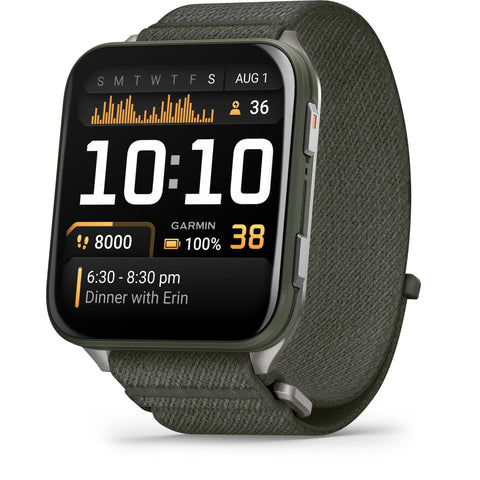 Garmin Venu X1 GPS Smartwatch (Moss with Titanium Caseback and Moss ComfortFit Nylon Band)