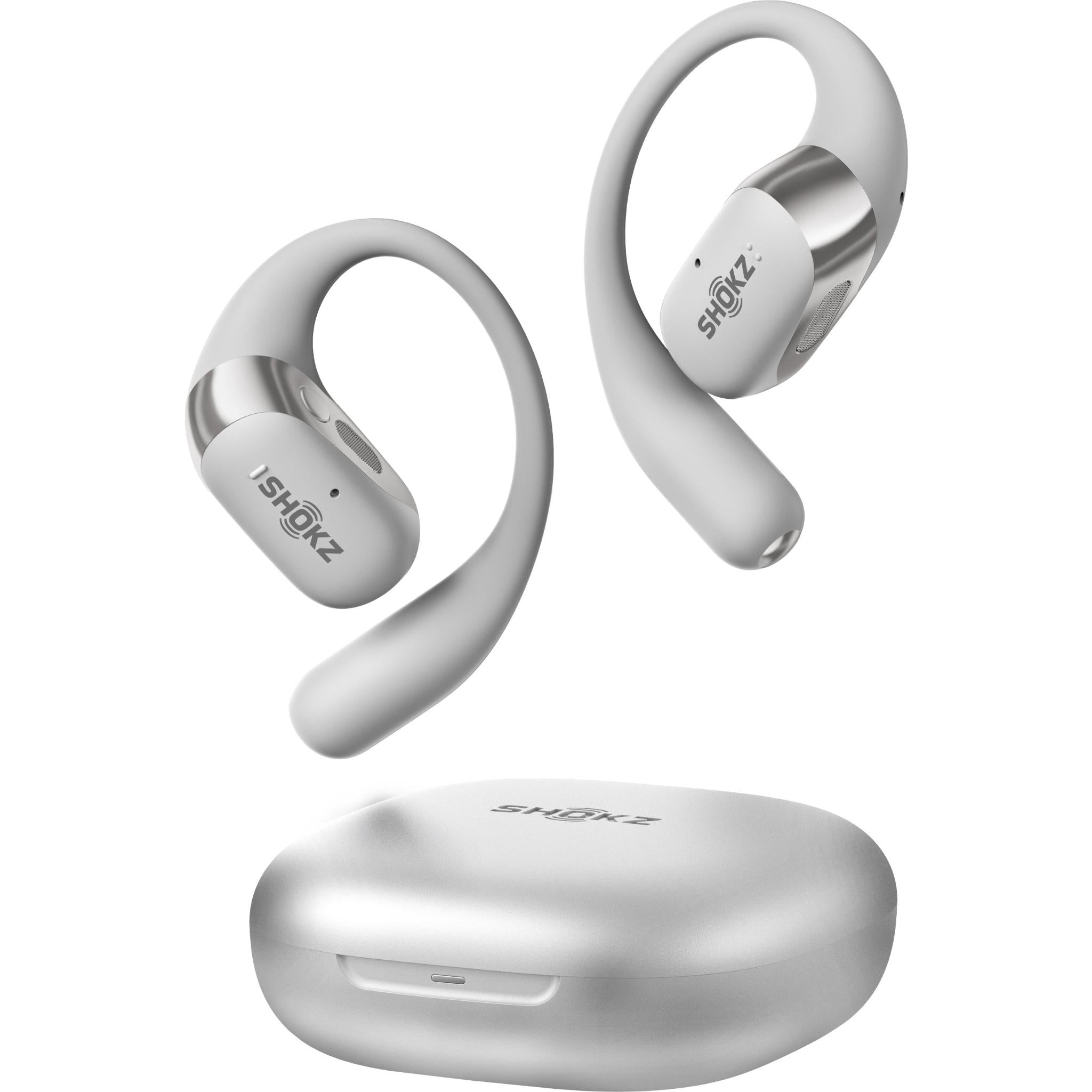 【新品】TWS EARBUDS ワイヤレスイヤホン シルバー Shokz OpenFit 2+ Open-Ear TWS Earbuds (Grey) - JB Hi-Fi NZ