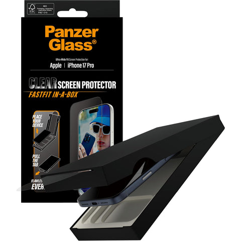 PanzerGlass UWF Screen Protector with Fastfit for iPhone 17 Pro