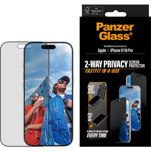 PanzerGlass Privacy UWF Screen Protector with Fastfit for iPhone 17