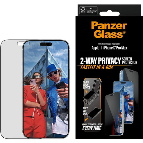 PanzerGlass Privacy UWF Screen Protector with Fastfit for iPhone 17 Pro Max