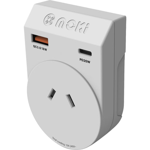 Moki Travel Adaptor Plus PD20W Type-C & QC 3.0 USB-A (Outbound - Japan)