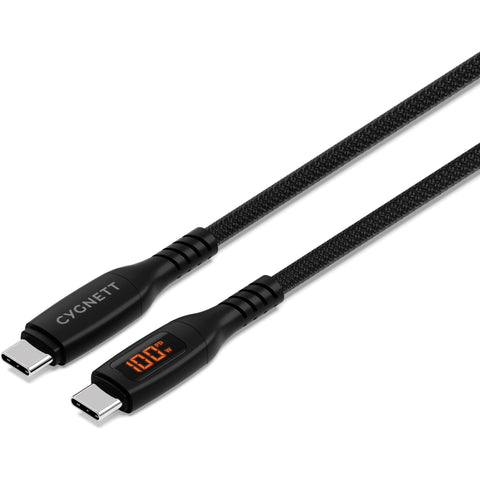 Cygnett Unite USB-C to USB-C Cable with LED Display (1m) [Black]