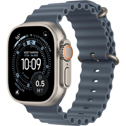 Apple Watch Ultra 3 49mm Natural Titanium Case GPS + Cellular Ocean Band (Anchor Blue)