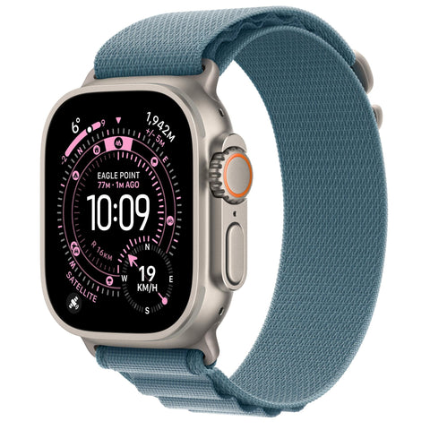 Apple Watch Ultra 3 49mm Natural Titanium Case GPS + Cellular Light Blue Alpine Loop (Large)