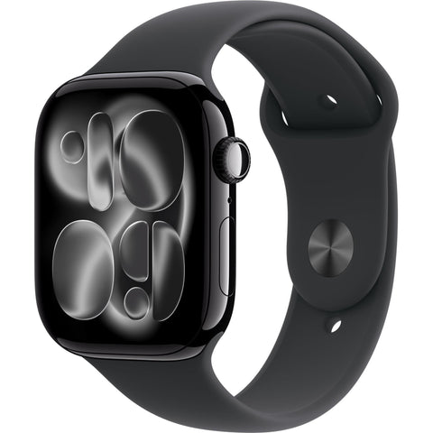 Apple Watch Series 11 46mm Jet Black Aluminium Case GPS + Cellular Sport Band (S/M) [Black]