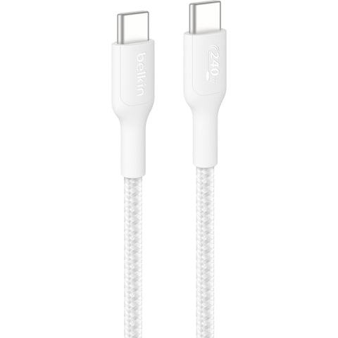 Belkin BoostCharge Pro USB-C 240W 2.0 Braided Cable [3m] (White)