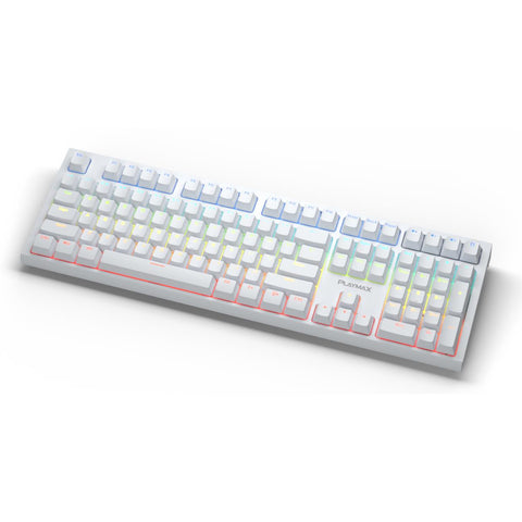 Playmax PRO RGB Mechanical Gaming Keyboard (White) [Bonus Blue Key Caps]