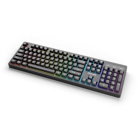 Playmax Black RGB Membrane Gaming Keyboard (Black)