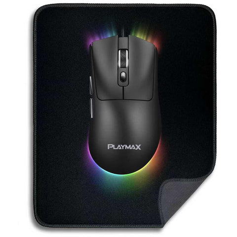 Playmax RGB Gaming Mouse and Mouse Mat Combo (Black)