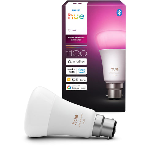 Philips Hue 11W  B22 A60 White and Colour Ambiance Bluetooth Bulb