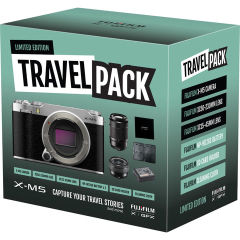 Fujifilm X-M5 Mirrorless Camera Twin Lens Limited Edition Travel Pack (Silver)