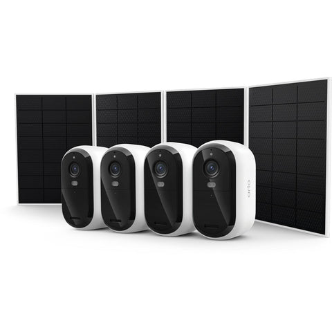 Arlo Essentials (3rd Gen) 2K Outdoor Security Camera Solar Bundle Kit [4 Pack] + 6M Subscription