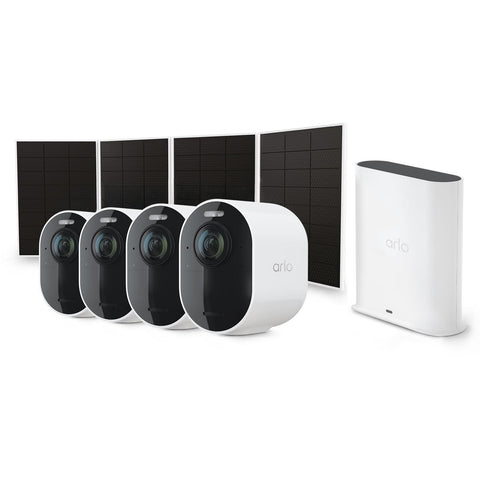 Arlo Ultra 3 4K Outdoor Security Camera & Solar Bundle Kit (4 Pack) + 12M Subscription