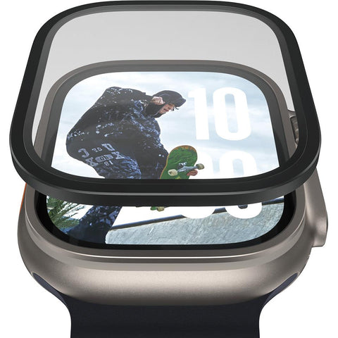 Panzer Metal Frame Screen Protector for Apple Watch Ultra 2/3 49mm (Black)