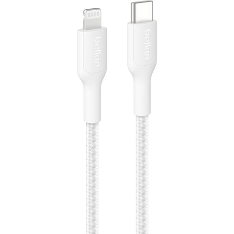 Belkin BoostCharge Braided USB-C to Lightning Cable [1m] (White)