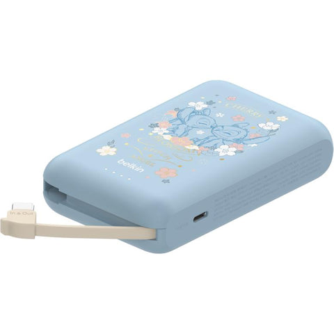 Belkin BoostCharge Power Bank with Integrated Cable [10K] (Stitch)