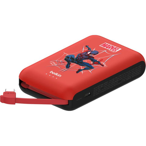 Belkin BoostCharge Power Bank with Integrated Cable [10K] (Spider-Man)