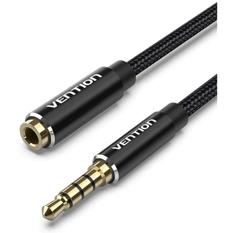 Vention Cotton Braided TRRS 3.5mm Male to 3.5mm Female Audio Extension Cable (2m)