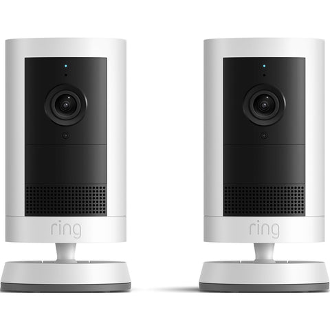 Ring Outdoor Security Camera Plus 2K Battery (White) [2 Pack]
