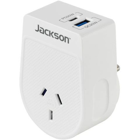 Jackson MOVE Rapid Charge PD20W USB-C/A Outbound Travel Adaptor (India, Sri Lanka & More)