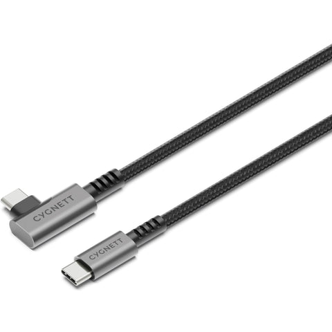 Cygnett Unite Right Angle Braided USB-C 3.1 Cable [1m] (Black)