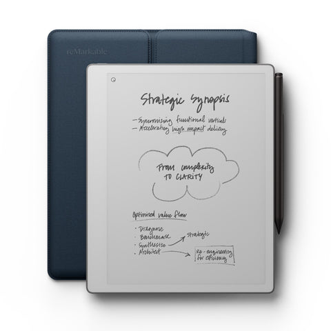 reMarkable Paper Pure with Marker Plus and Sleeve Folio Polymerweave (Ocean Blue)