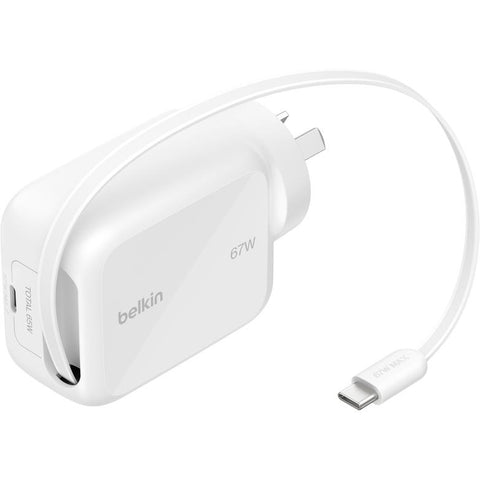 Belkin UltraCharge Retractable GaN Wall Charger 67W
