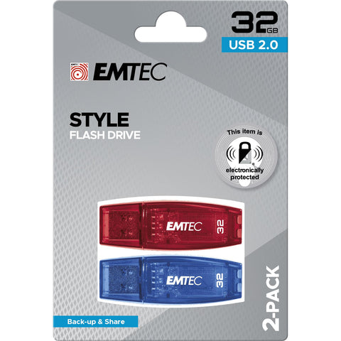 Emtec C410 USB 2.0 32GB Flash Drive (2-Pack)